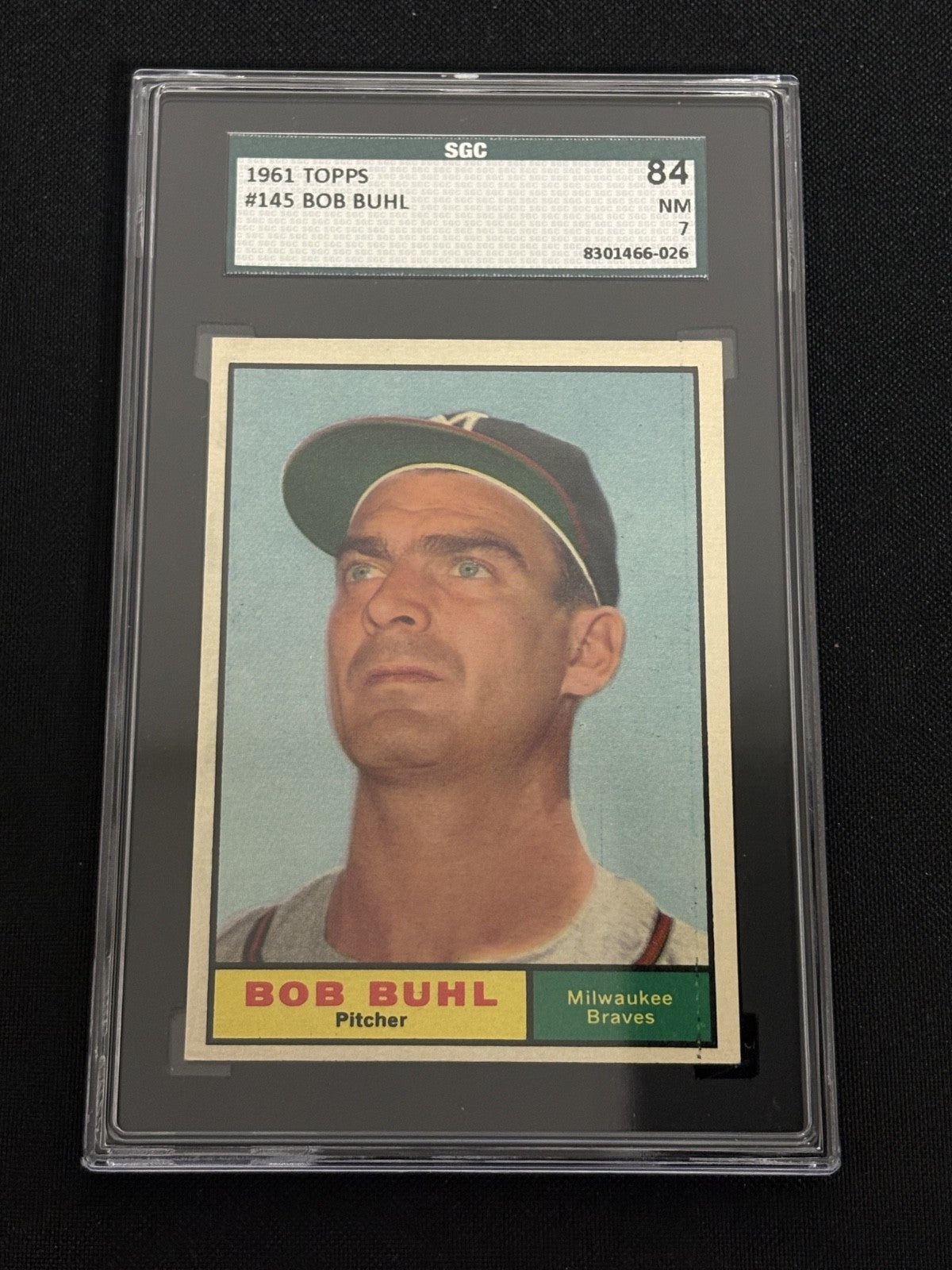 1961 Topps #145 Bob Buhl Braves SGC 7 NM 026