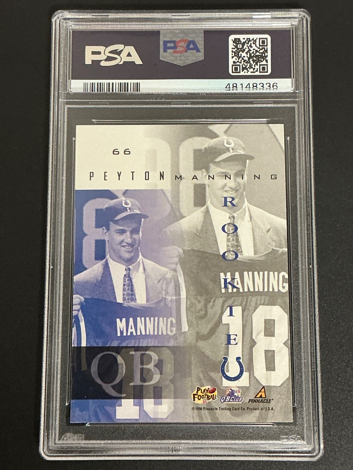 1998 Pinnacle #66 Peyton Manning Mint Collection PSA 8.5 NM-MT 336 