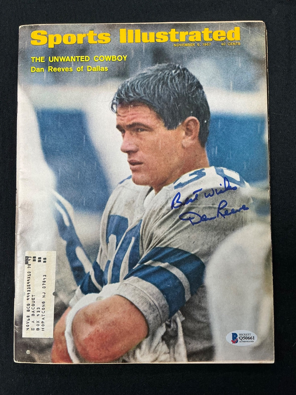 Dan Reeves Cowboys Signed Auto 1967 Sports Illustrated Magazine BAS COA 661