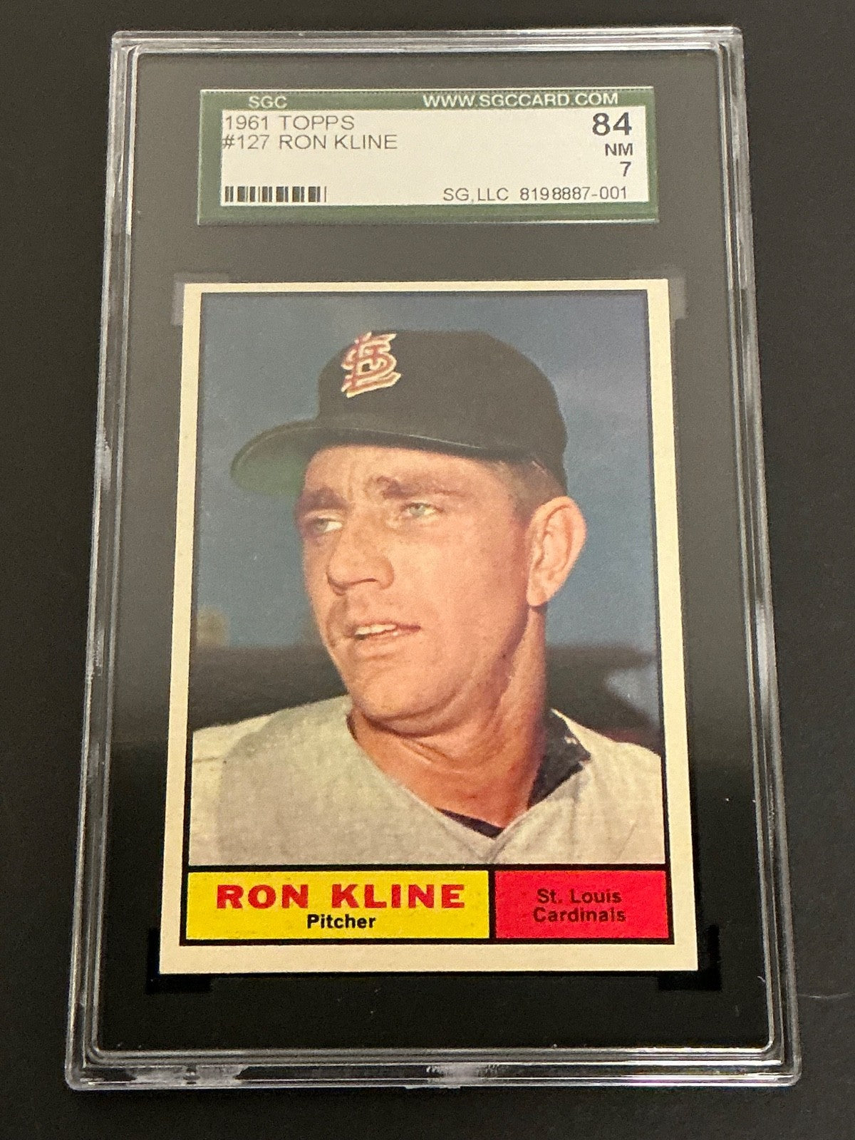1961 Topps #127 Ron Kline Cardinals SGC 7 NM 001