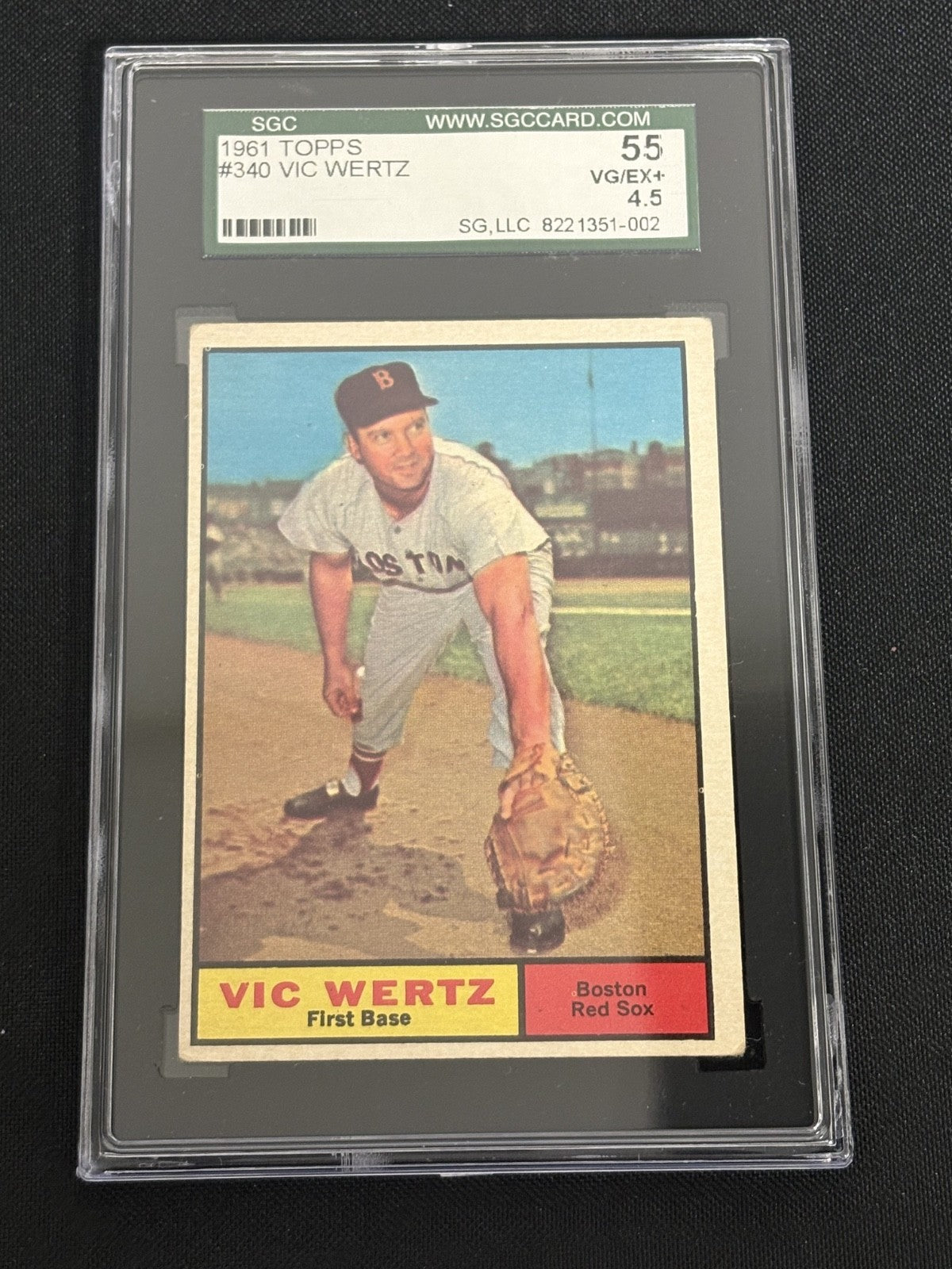 1961 Topps #340 Vic Wertz Red Sox SGC 4.5 VG/EX+ 002