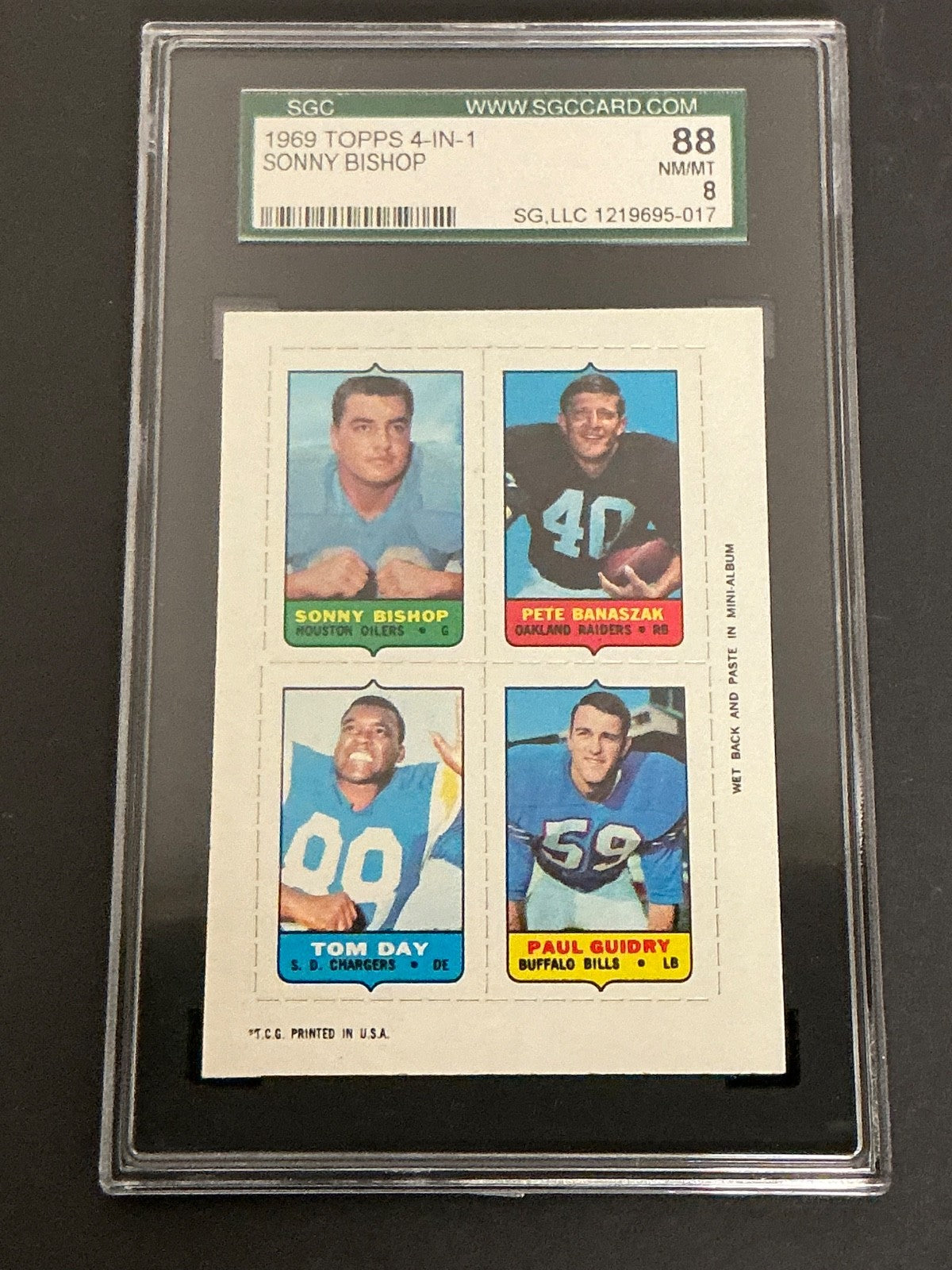 1969 Topps 4-in-1 Sonny Bishop Pete Banasak SGC 8 NM/MT 017