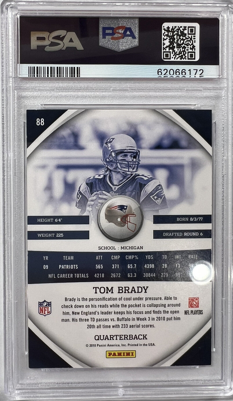 2010 Panini Grid Gear #88 Tom Brady New England Patriots PSA 9 MINT 172