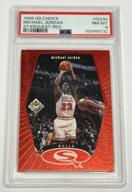 1998-99 Upper Deck UD Choice Starquest Michael Jordan #SQ30 Red PSA 8 NM-MT 132