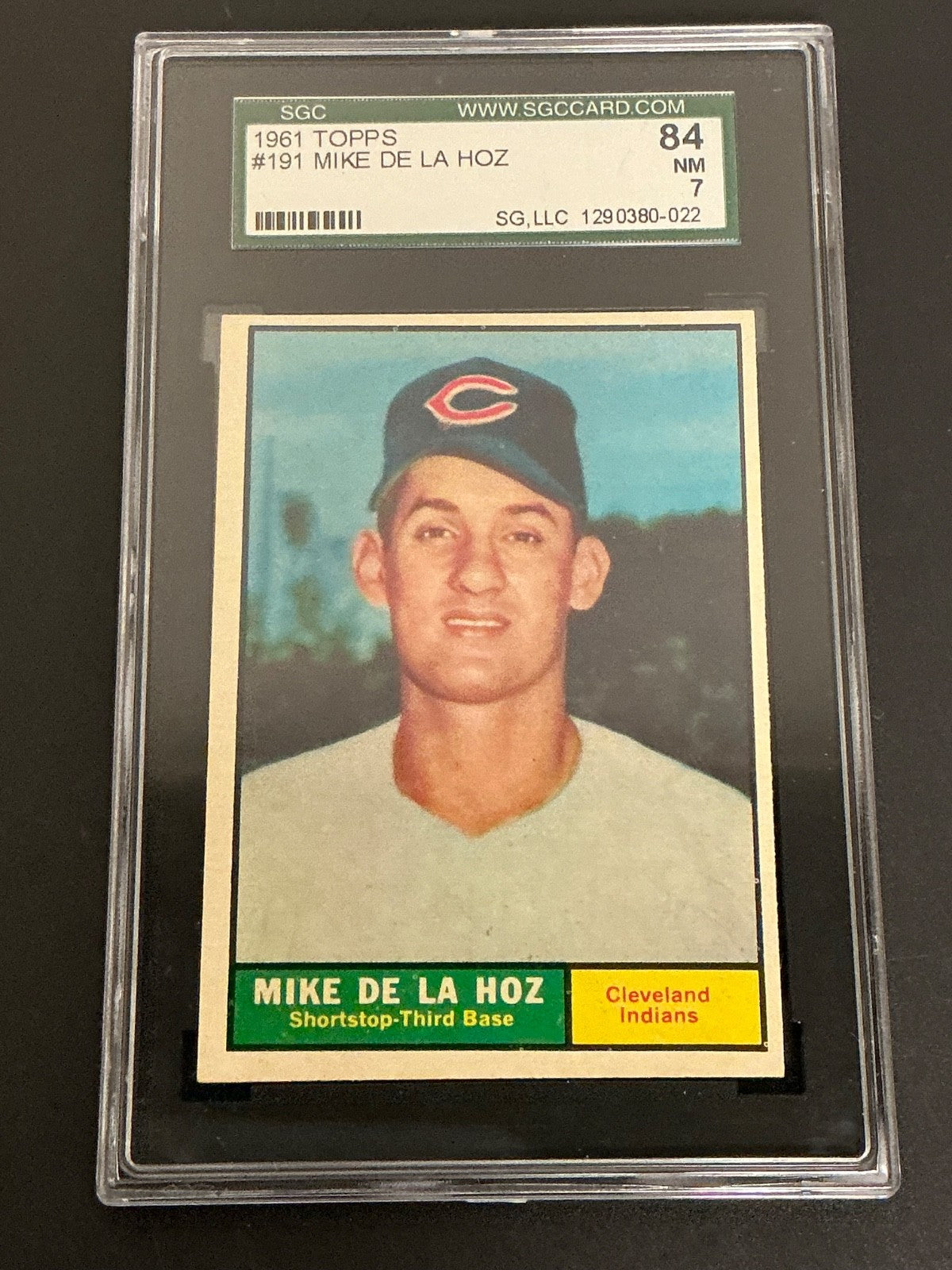 1961 Topps #191 Mike De La Hoz Indians SGC 7 NM 022