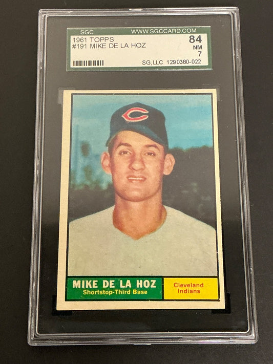 1961 Topps #191 Mike De La Hoz Indians SGC 7 NM 022