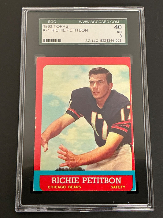 1963 Topps #71 Richie Petitbon Bears SGC 3 VG 023