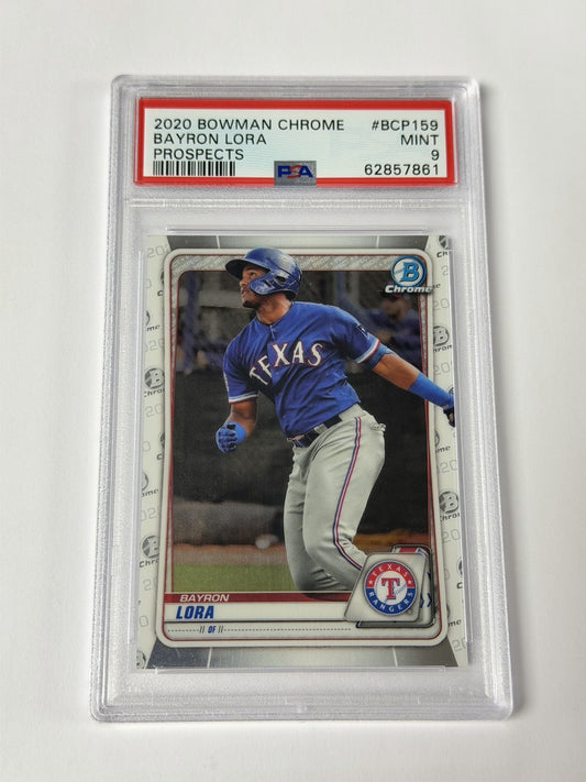 2020 BOWMAN CHROME #BCP159 BAYRON LORA PSA 9 MINT 861