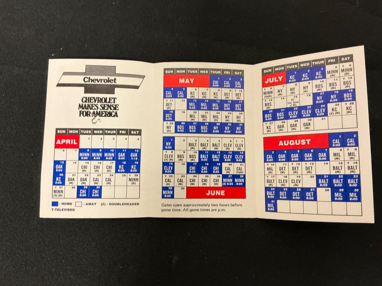 1975 Texas Rangers Baseball Pocket Schedule 
