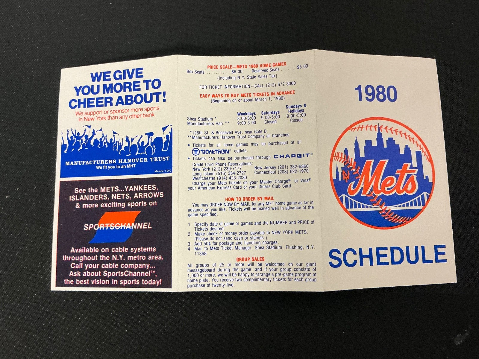 1980 New York Mets Baseball Pocket Schedule