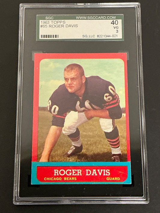 1963 Topps #65 Roger Davis Bears SGC 3 VG 021