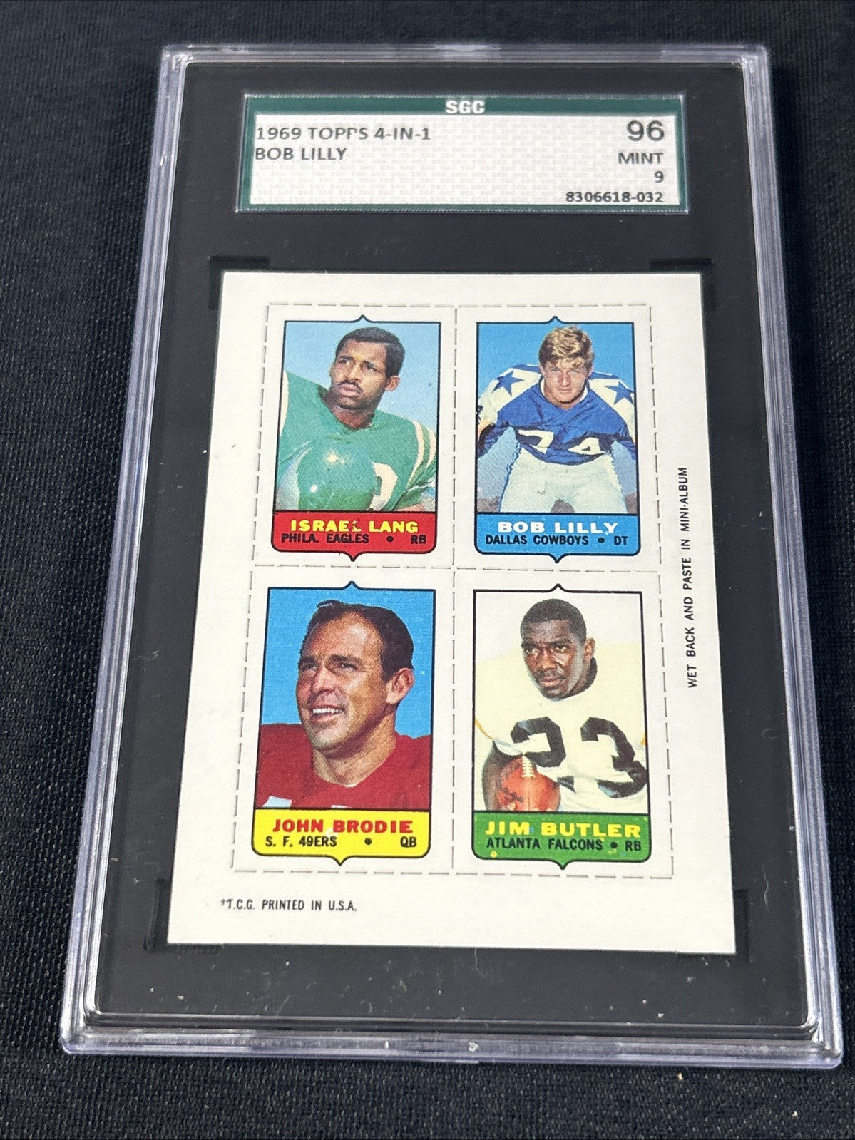 1969 Topps 4-In-1 Bob Lilly SGC 9 MINT 032 