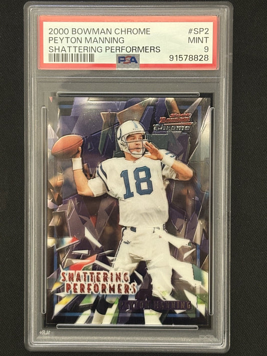 2000 Bowman Chrome #SP2 Peyton Manning Shattering Performers PSA 9 MT 828
