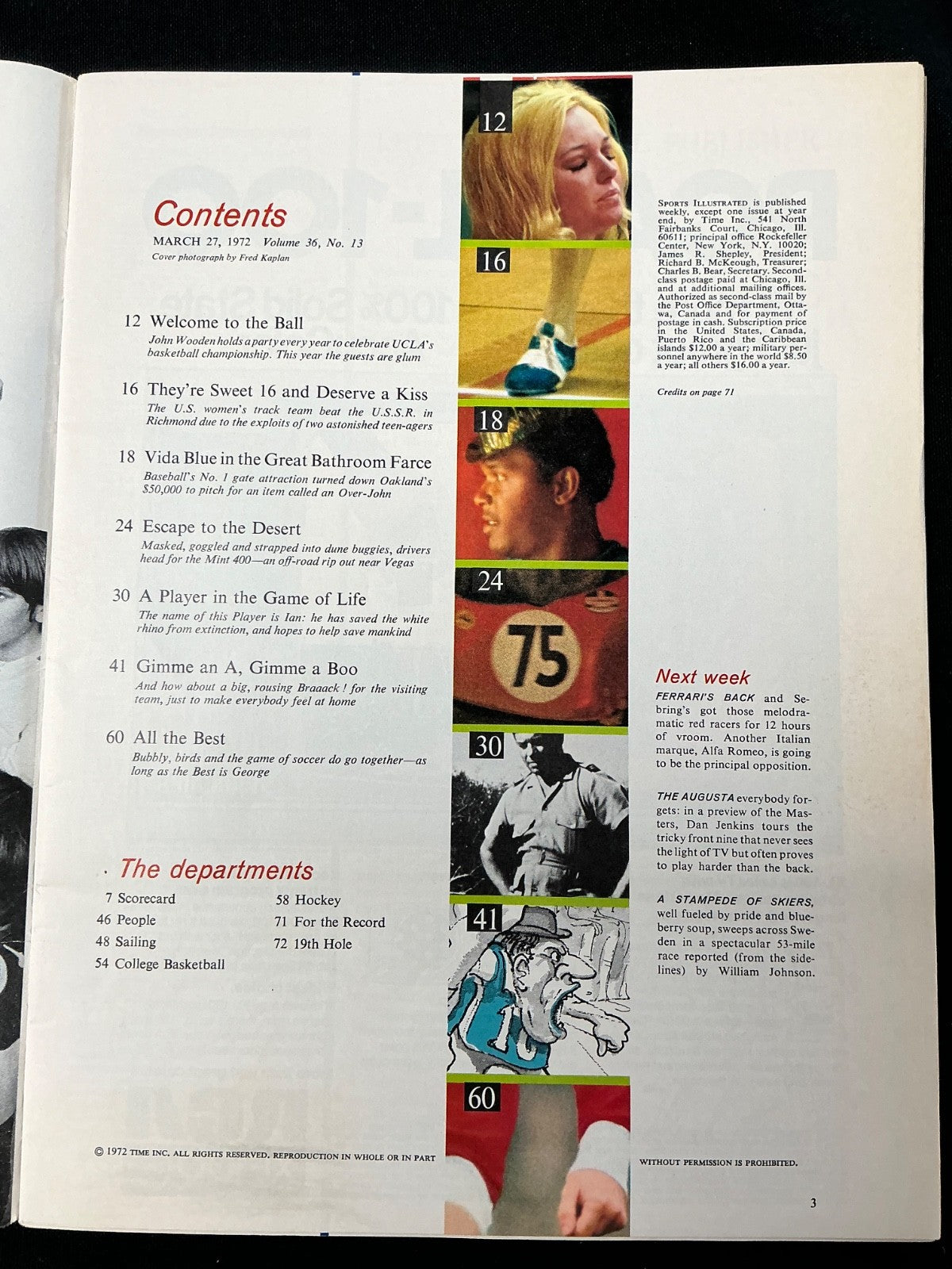 Vida Blue Oakland A's Signed Auto 1972 Sports Illustrated Magazine BAS COA 666