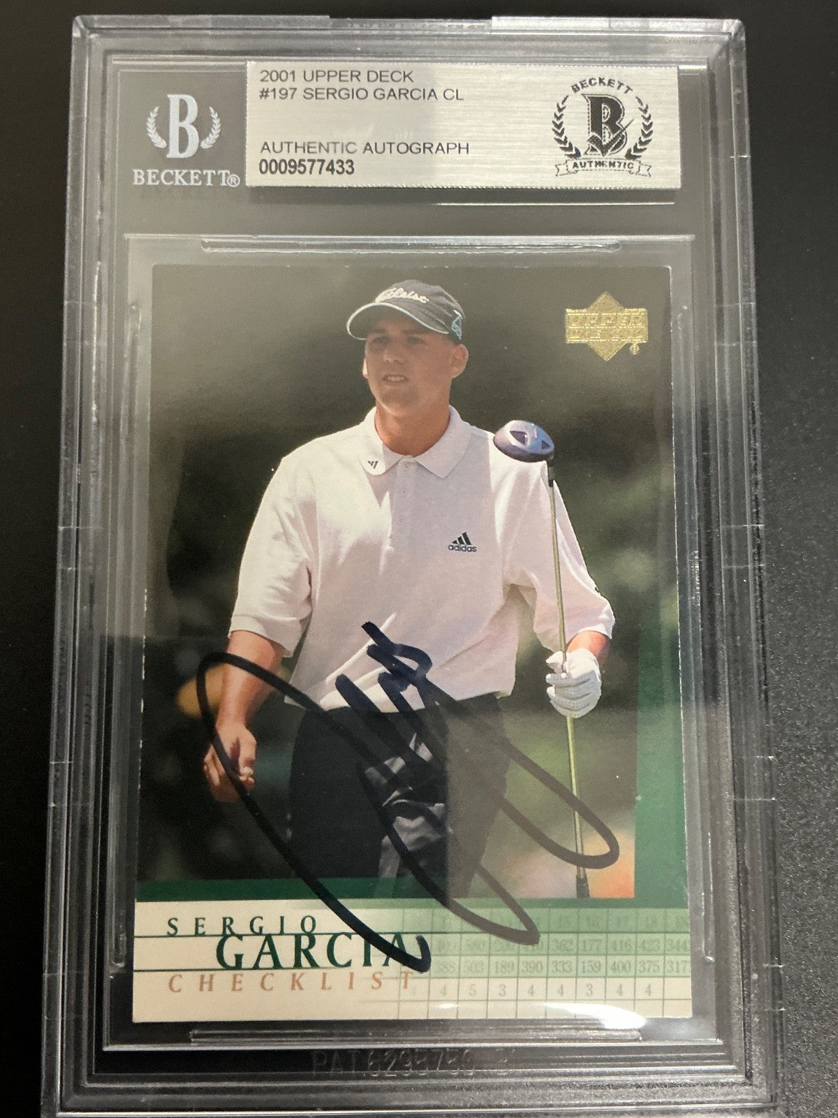 2001 Upper Deck #197 Sergio Garcia Signed Auto Beckett Slabbed 433