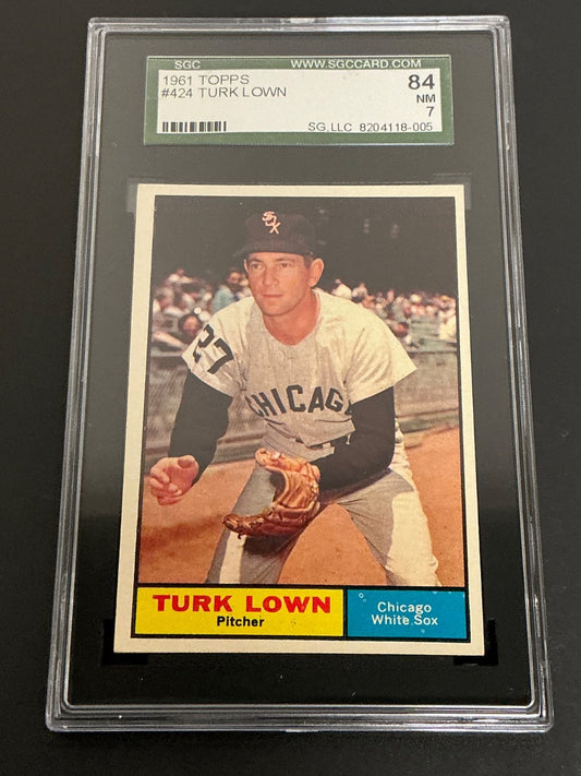 1961 Topps #424 Turk Lown White Sox SGC 7 NM 005