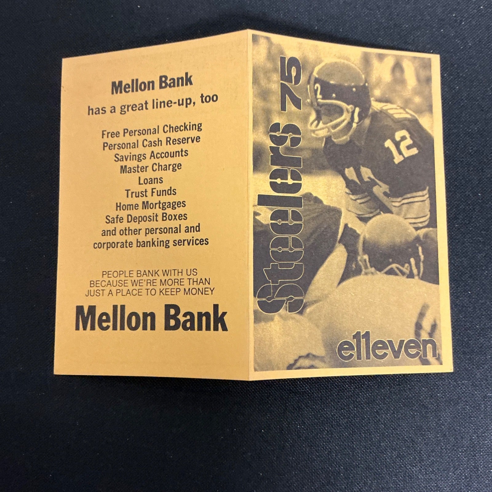 1975 Terry Bradshaw Pittsburgh Steelers Football Pocket Schedule 