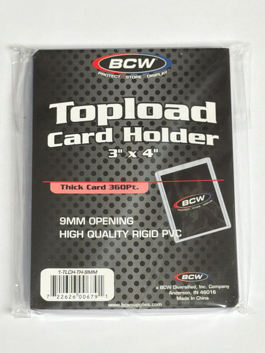 BCW Topload Card Holdsr 3”x4” - Thick Card 360 Pt.