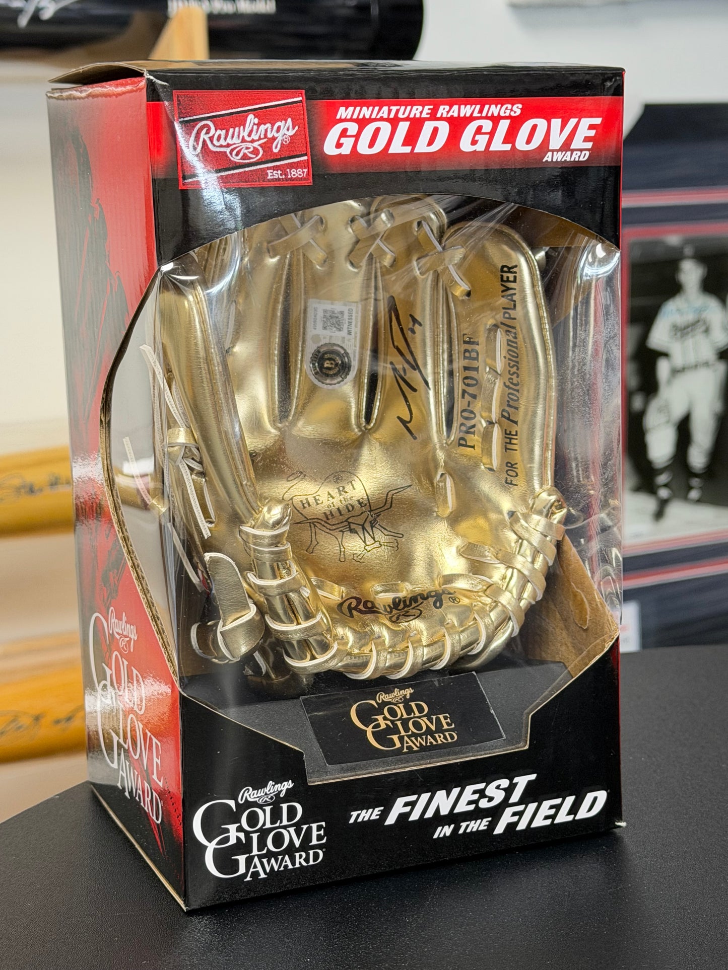 Mauricio Dubon Autographed Miniature Rawlings Gold Glove Award