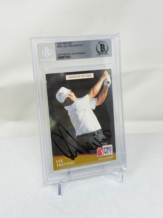 1991 Lee Trevino Pro Set #285 Signed Auto Beckett Slabbed 423