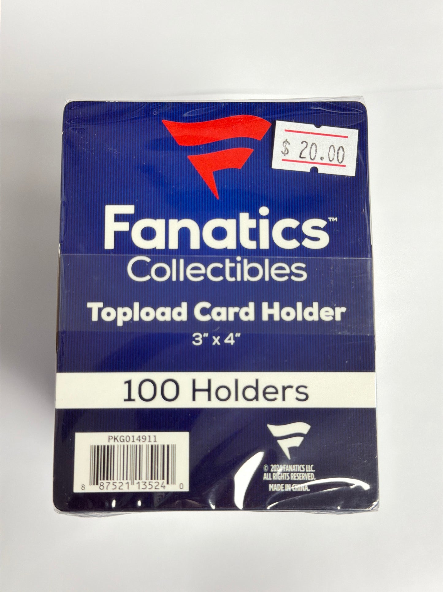 Fanatics Topload Card Holder 3”x4” - 100 Holders - 35 Pt.