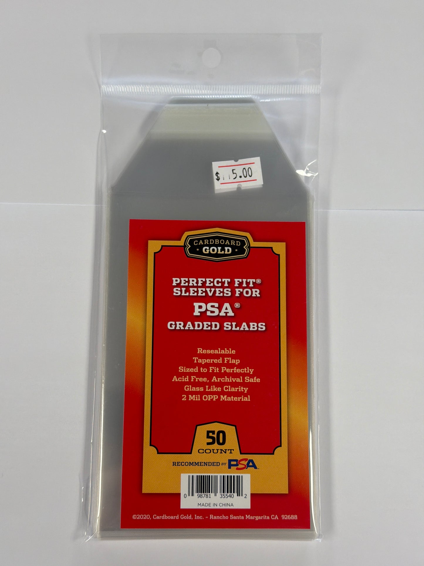 Cardboard Gold Perfect Fit Sleeves For PSA Graded Slabs - 50 Count