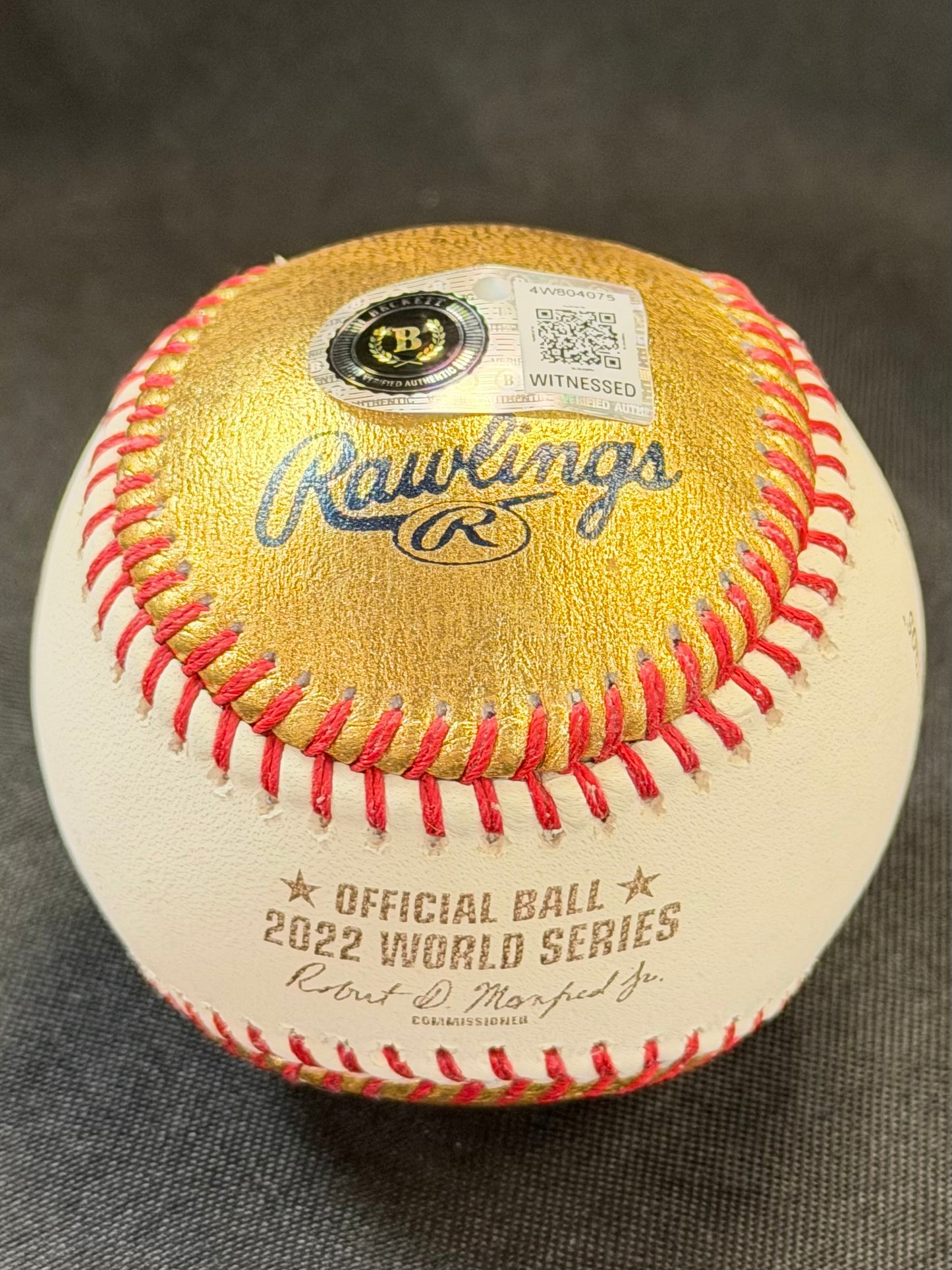 Mauricio Dubon Autographed 2022 Gold&White Rawlings World Series Baseball