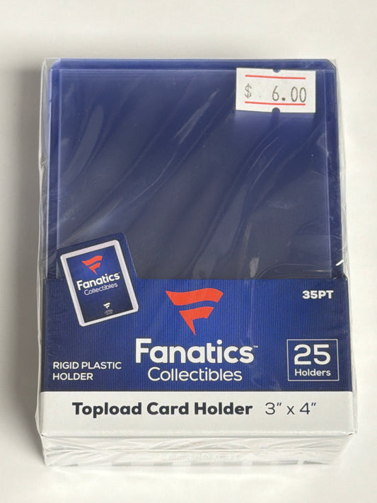 Fanatics Topload Card Holder 3”x4” - 25 Count - 35 Pt.