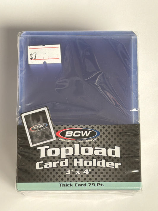 BCW Topload Card Holder 3”x4” - 25 Count - Thick Card 79 Pt.