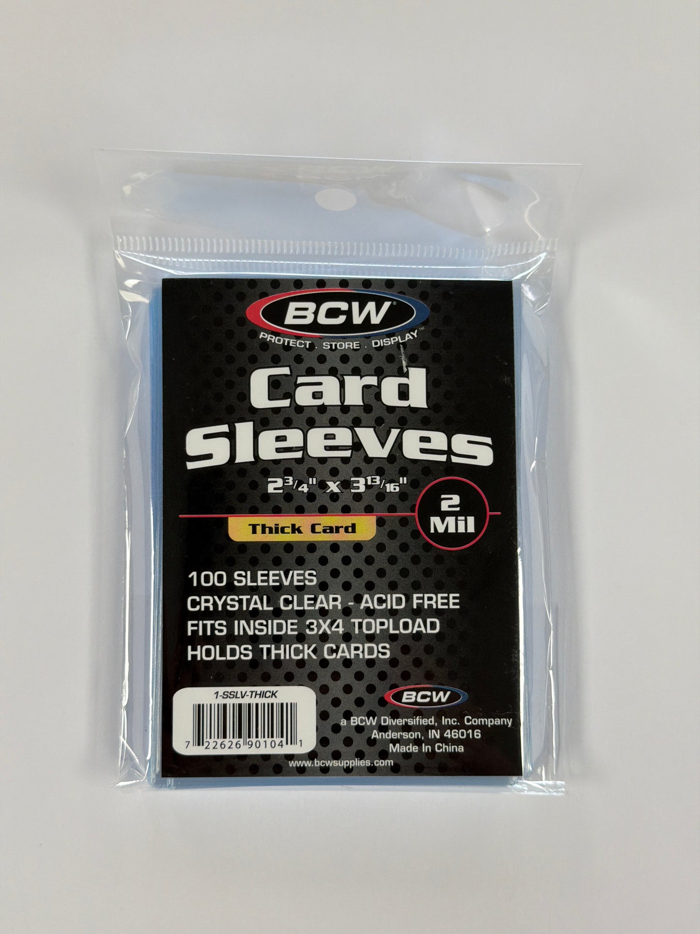 BCW Card Sleeves 2 3/4” x 3 13/16” Thick Card 100 Sleeves